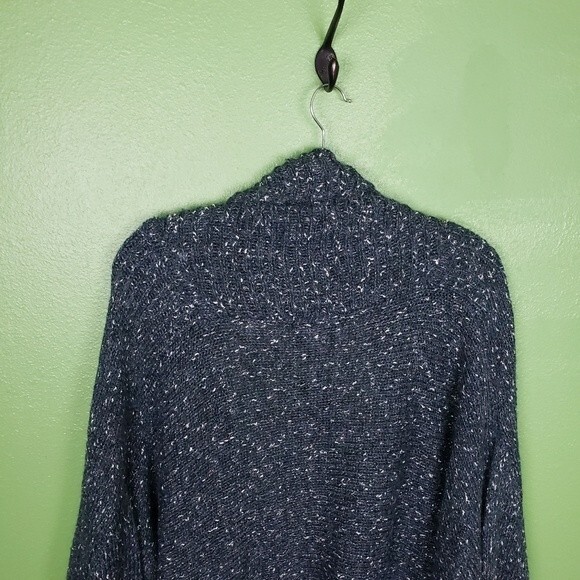 Lane Bryant NWT Women's Draped Blue Silver Open Cardi Shrug Jacket Size 26/28 - Picture 6 of 13